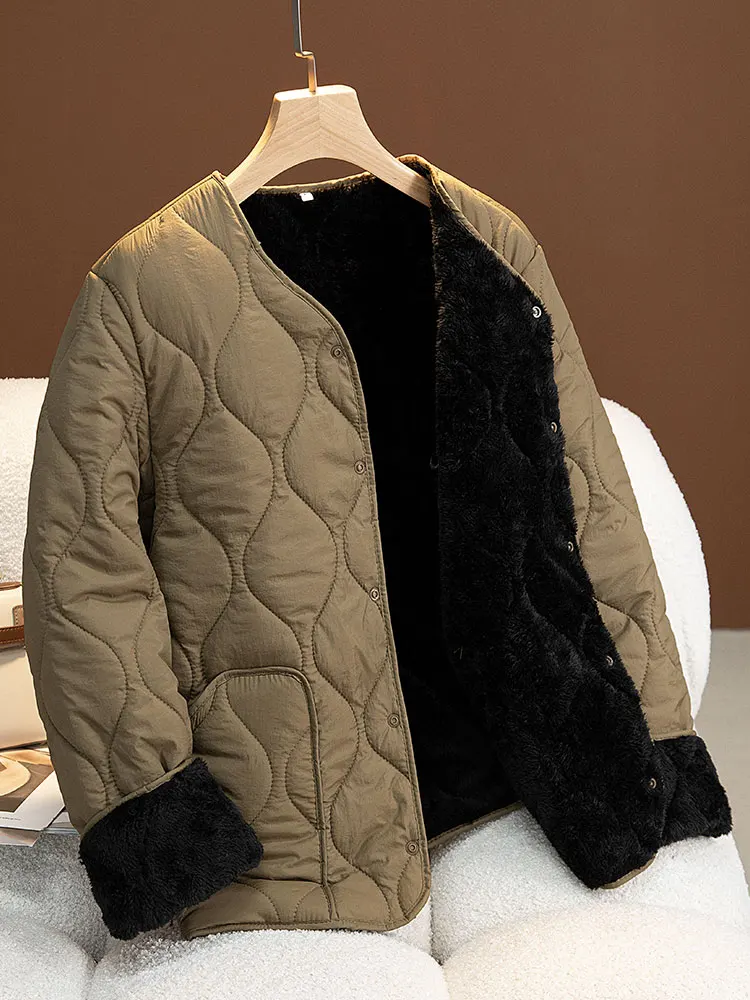 

Men's Thiened Fce Lined Cotton Jaet Inner Vest Warmth Medical And Health Sle Long Length Basic ular Winter Coat