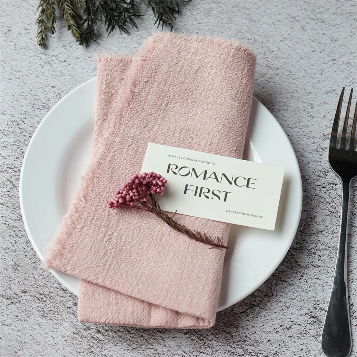 Table Decor Napkin Romantic Retro Burrs Napkin Reusable Tea Towel Luxurious Pink Gauze Napkin For Holiday Dinner