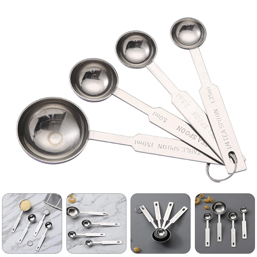 

4Pcs Stainless Measuring Spoons Baking Measuring Spoon Accurate Size Engraved Markings Cooking Baking Kitchen Tool