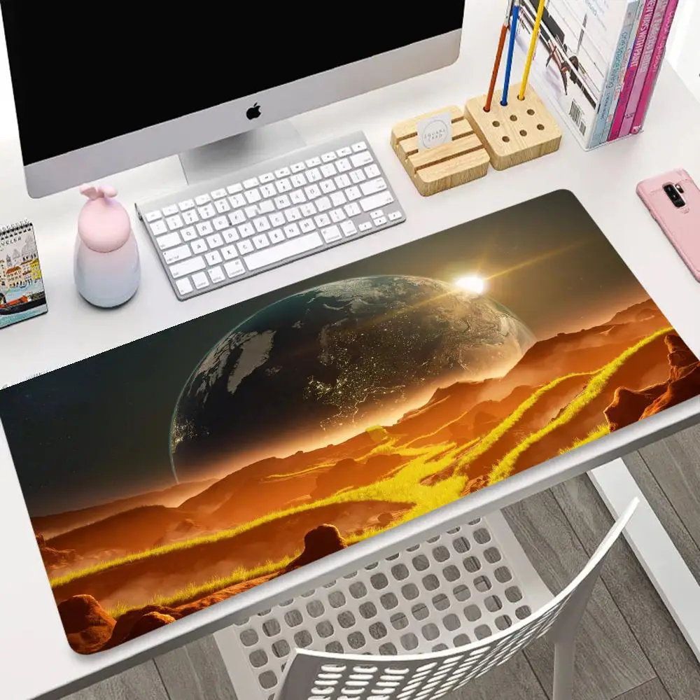 

Коврик для мыши Starry Sky Giant Earth, большой коврик для мыши с прошитыми краями, коврик для компьютерной клавиатуры XXL, идеально подходит для домашнего использования