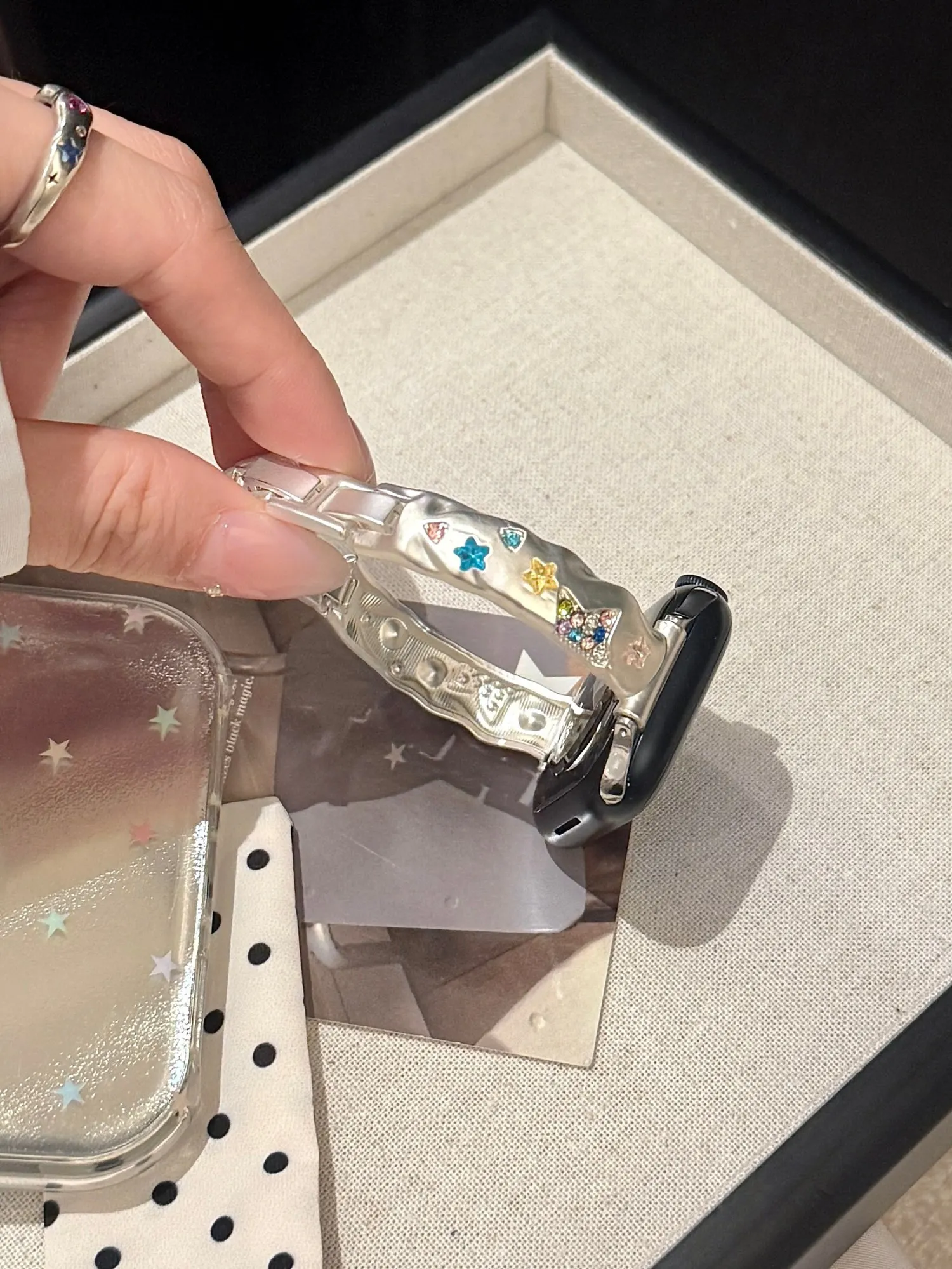 Nice star-shaped metal strap for Apple Watch Band Women Series S11/10/8/7/6/5/9 40mm 41mm 38mm 42mm 44mm 45mm 46mm