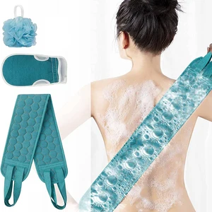 Set Scrubber Tubuh Pengelupas-Termasuk Scrubber Punggung, sarung Tangan Mandi, dan loofah Spons Mandi shower 8 pembersih tubuh loofah penjualan terbaik - №