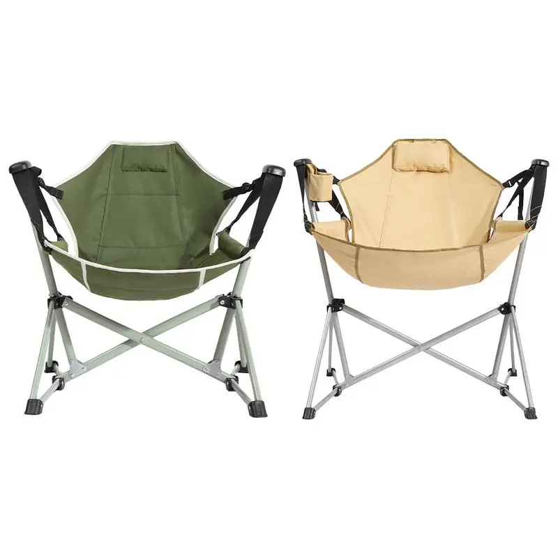 Camping Rocking Chair Heavy Duty Swinging Hammock Chairs High Back Swinging Chair For Camping Garden Leisure Travel