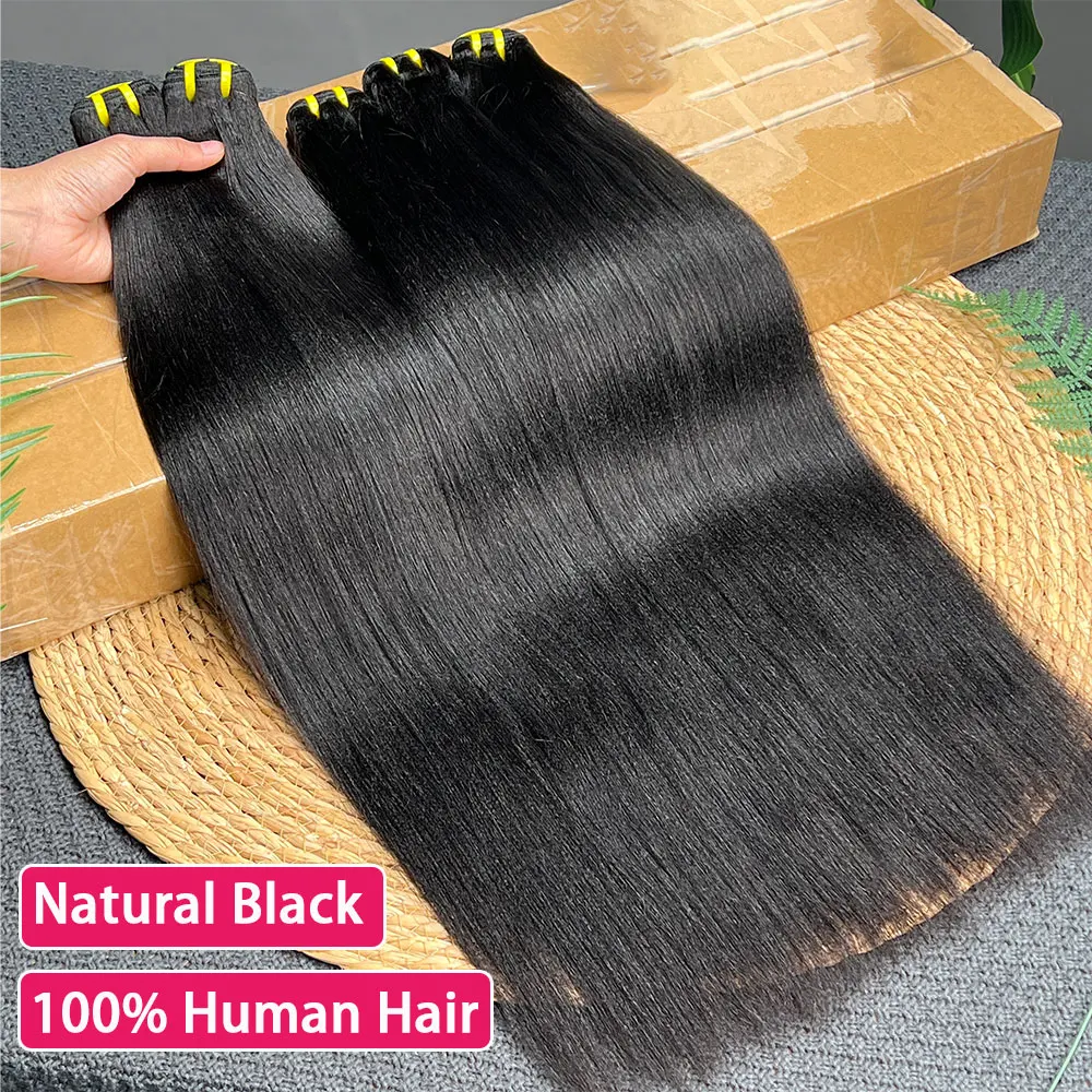 Leichte Yaki-Glatthaar-Bundles, 1/3/4 Stück, Kinky Straight Echthaar-Bundles, 10-30 Zoll, unbehandelte Echthaar-Extensions für Frauen – Detail 6