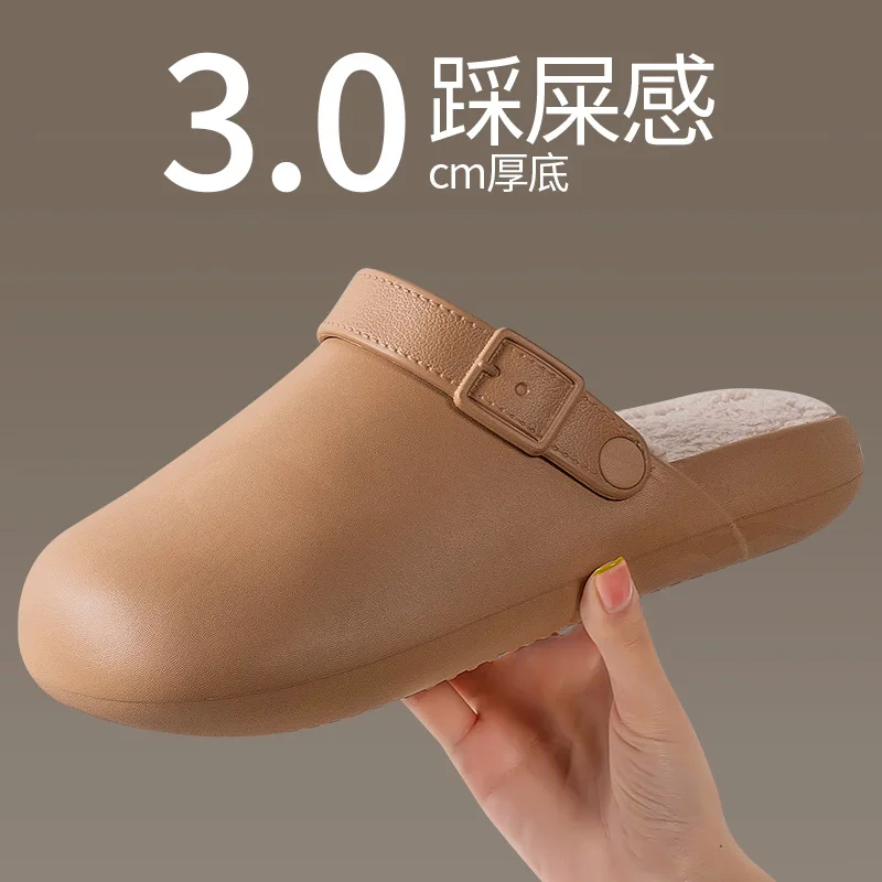 شباشب قطنية للنساء في خريف وشتاء 2025 نعال قطنية جديدة من Boken مقاومة للماء ومخملية مضادة للانزلاق