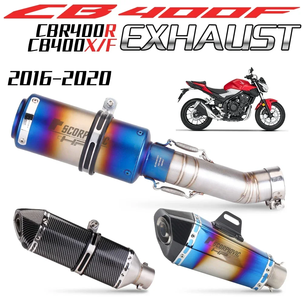 Motorcycle Exhaust Contact Middle Mid Pipe Connector For HONDA 2016 2017 2018 2020 CB400F CB400X CBR400R Exhaust Systems