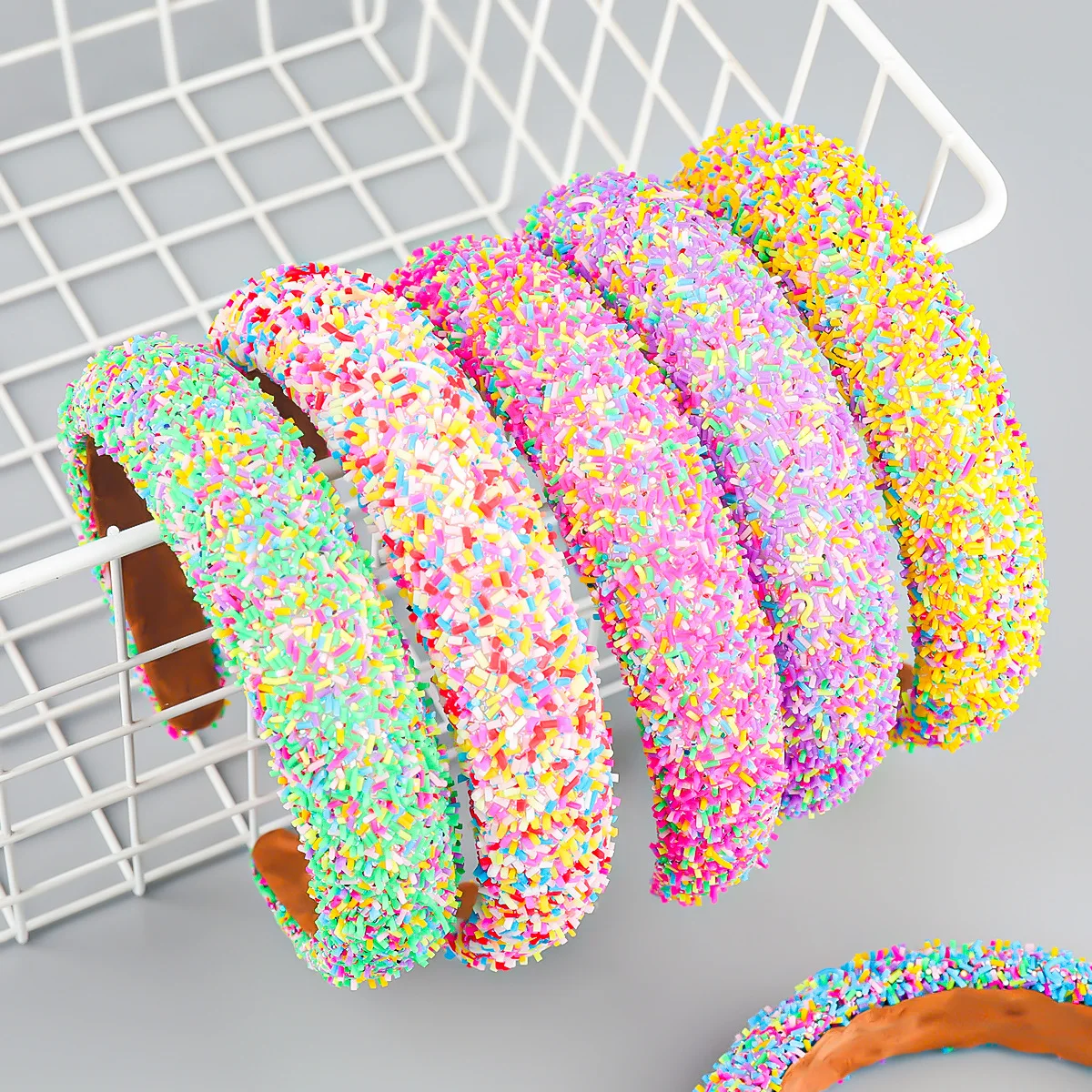 Glitter Cute Rainbow Sparkling Bling Sprinkle Headbands Wide Headband Hairband for Women Fun Hair Accessories Birthday Gift