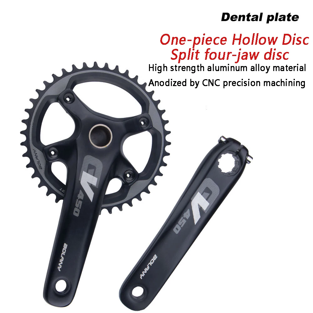 Bolany Road MTB Crankset 170MM 42T Aluminum Alloy Hollow One Positive and Negative Gear Single Disc For Cyclocross Bikes