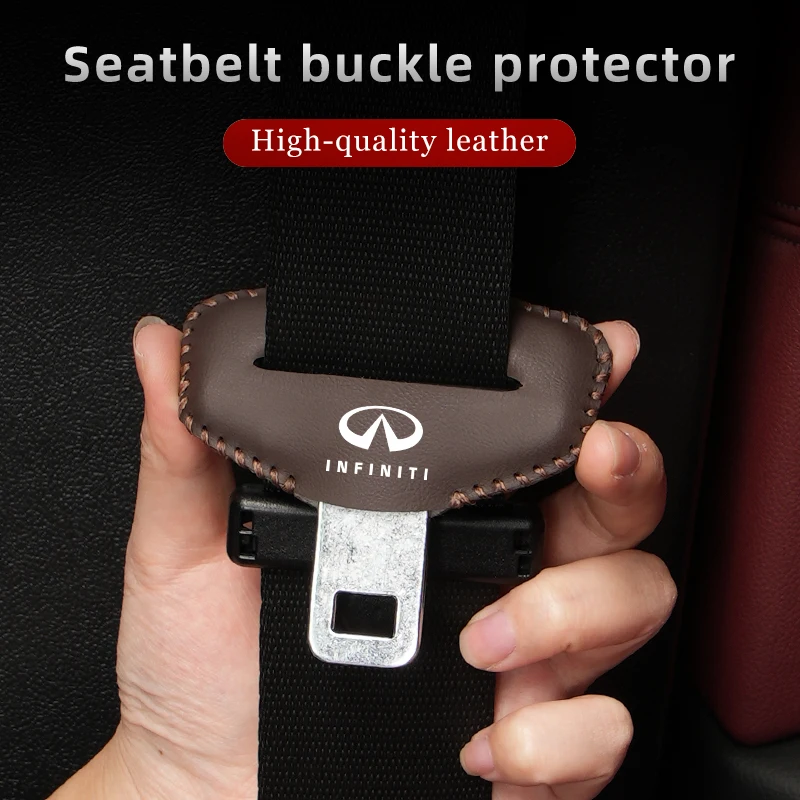 2/5pcs Car Seat Belt Buckle Anti-scratch Protector Cover For Infiniti Q50 FX35 Q30 G37 Q70 QX70 G35 Q60 QX50 QX60 QX80 QX30 JX35