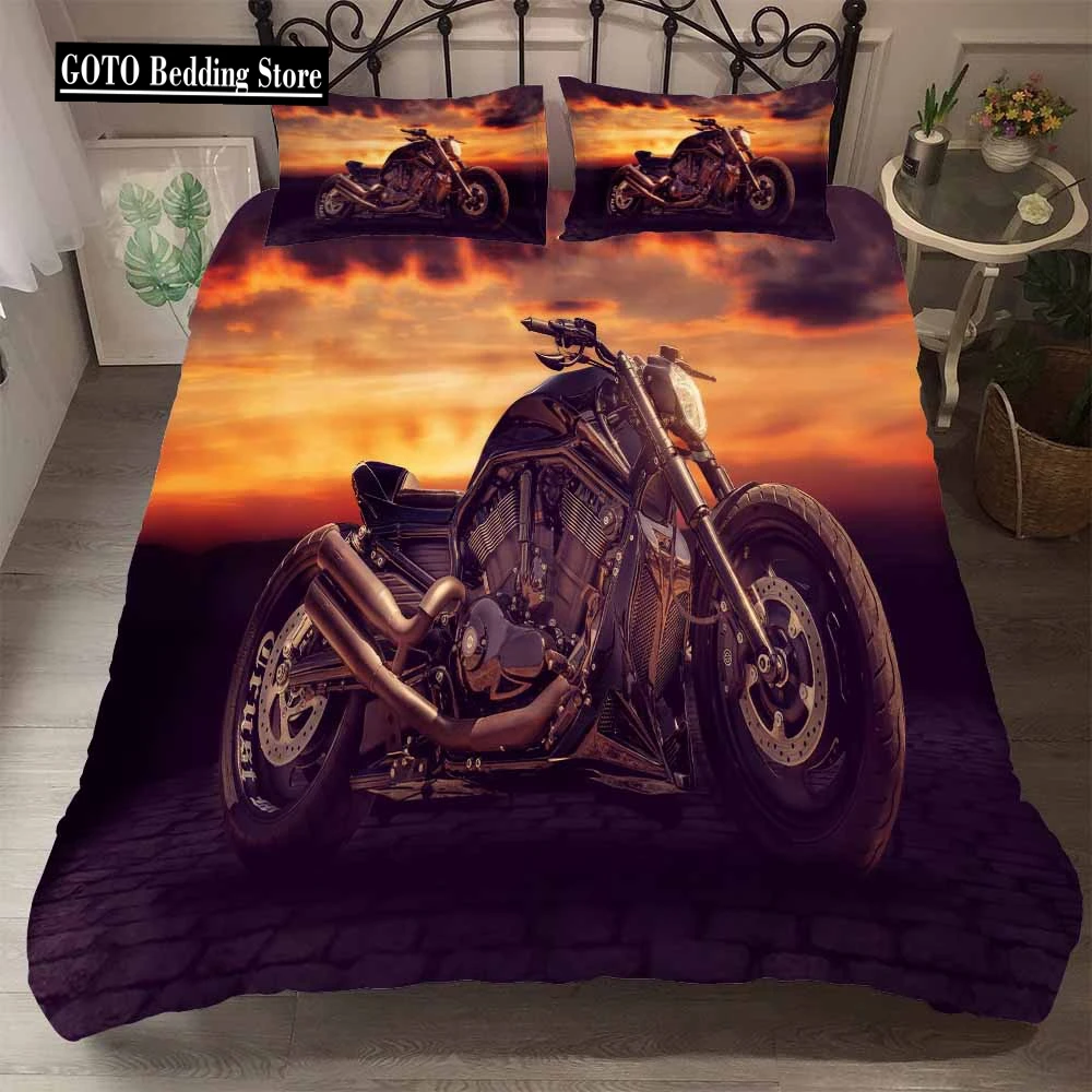 

High Quality Super Soft Beddings 100% polyester 3D Duvet Cover Comforter Set Bedding 200*230cm 220*240cm Racing Bedsets For Boy