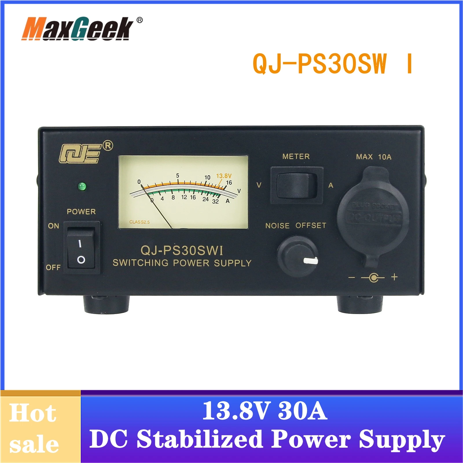 Maxgeek QJ-PS30SW I Switching Power Supply DC Stabilized Power Supply 13.8V 30A For Car Radios Transceivers