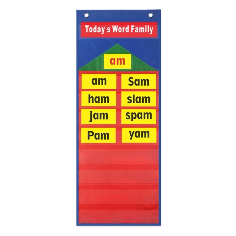 K1AA Word Family Pocket Chart Word Building Chart с 217 карточками для класса, детского сада, обучающий материал на дому