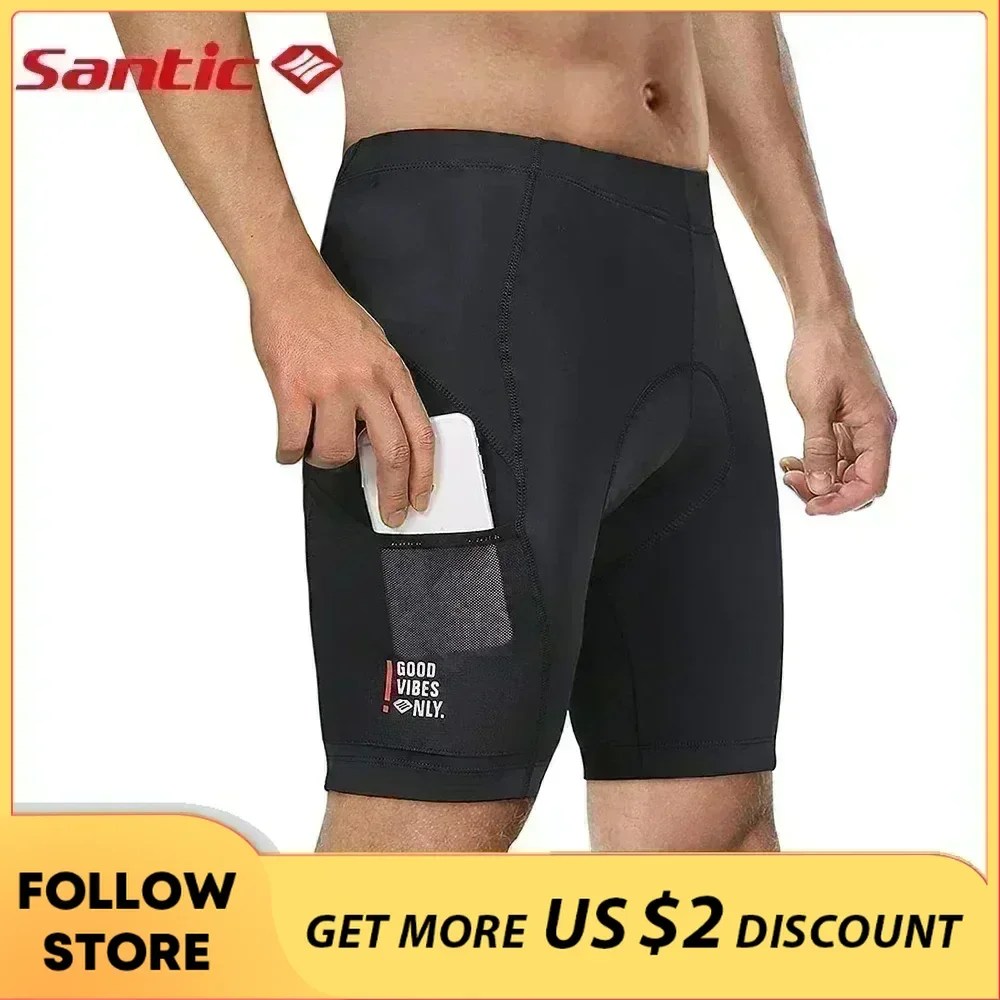 Santic Cycling Shorts Men 4D Coolmax Padded Biker Shorts Women Summer Breathable MTB Bike Short Pants Bicycle Tights Asian Size