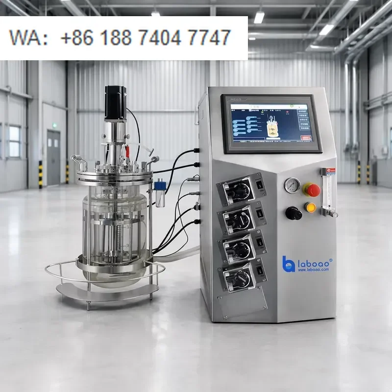 for LABOAO Off Site Sterilization All Glass Tank Fermenter Transparent Glass Fermentation Tank System for Lab