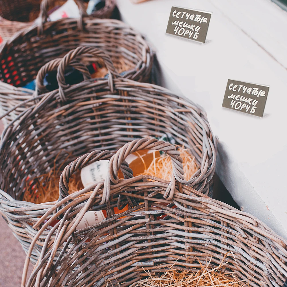 

10pcs L-Shape Price Tag Display Stand Clear Acrylic Label Holder Sturdy Sign Stand For Retail Store Supermarket Use