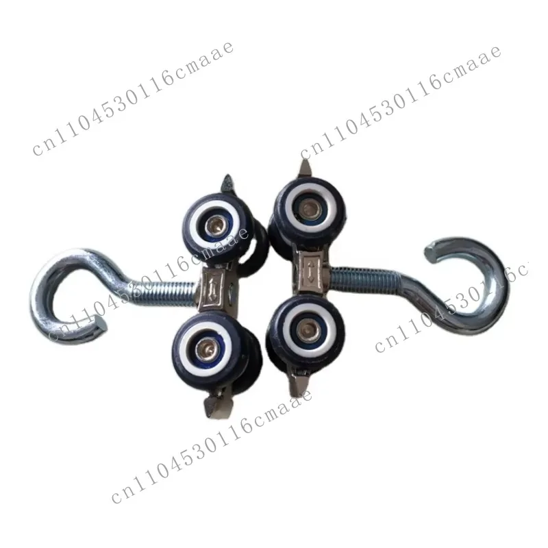 Silent folding curtain guide rail hanging wheel 3 * 7 cm four-wheel sliding door curtain pulley with hook