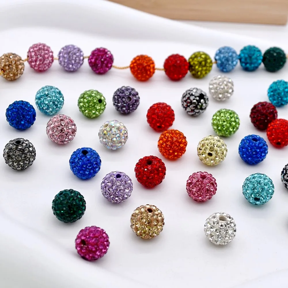 20PCS High Quality 10mm Handmade Czech Rhinestone Pave Clay Beads Sparkly Round Disco Ball For Necklace Bracelet Earrings Making