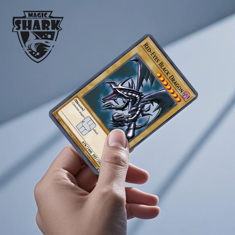 2025 New Mcloving Meme Cartoon Spider Anime Red Eyes Black Dragon PVC Sticker Film Skin for Debit Bank Credit Card