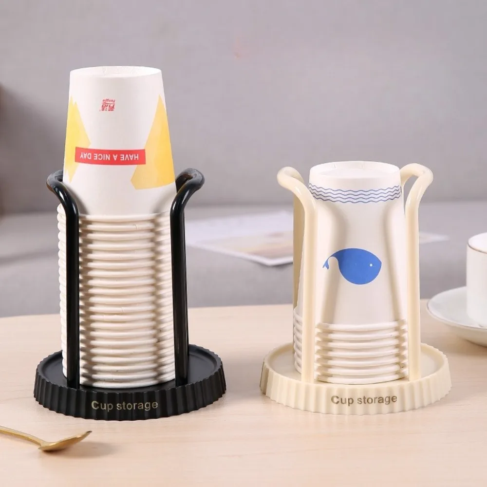 Portabicchieri usa e getta Organizzatore di bicchieri di carta da tavolo Scaffale di stoccaggio creativo non perforato per accessori per tè e caffè per l'home office