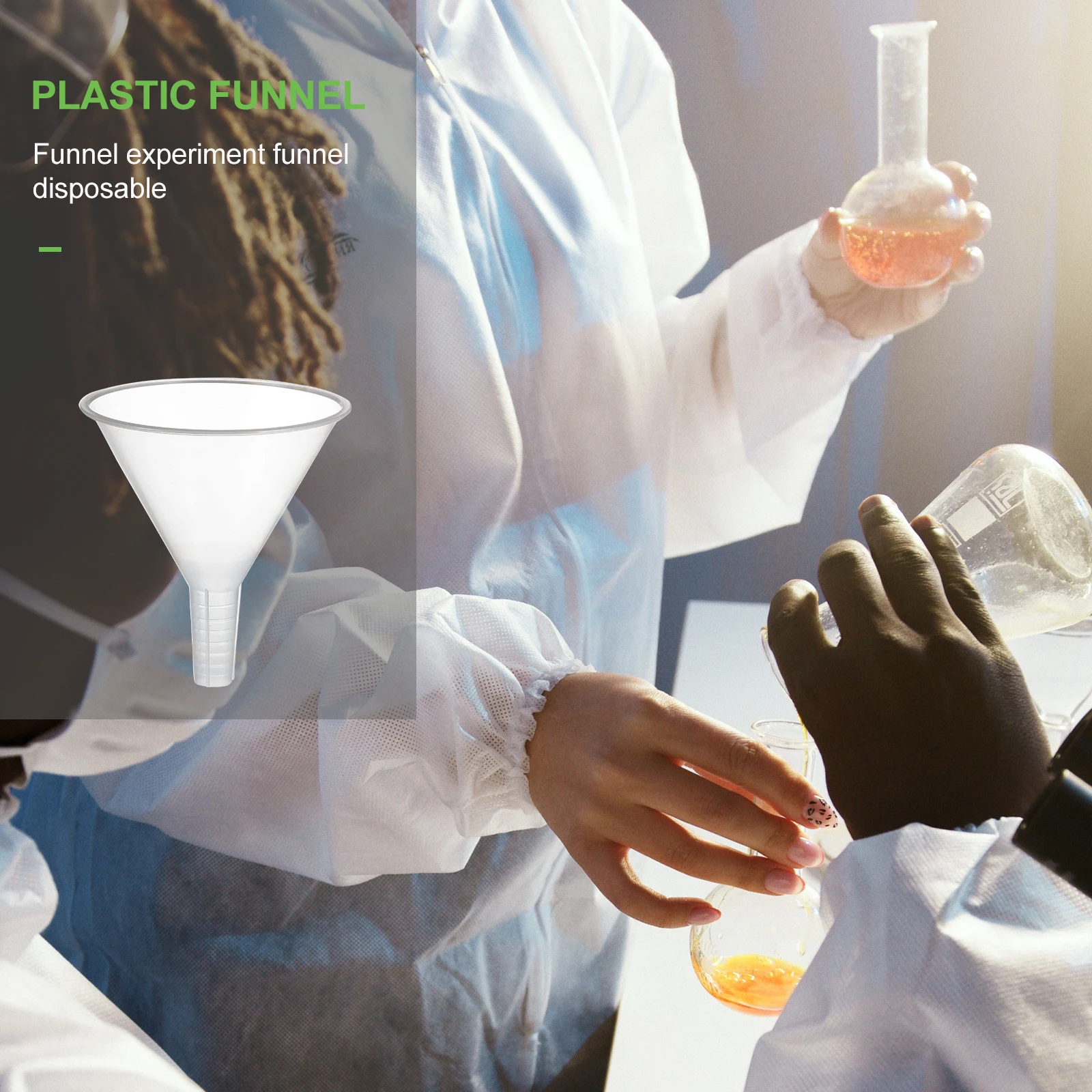 

5pcs Plastic Set Thickened For Lab Kitchen Liquid Transfer Small Experimental Filling Funnel Filter Funnel
