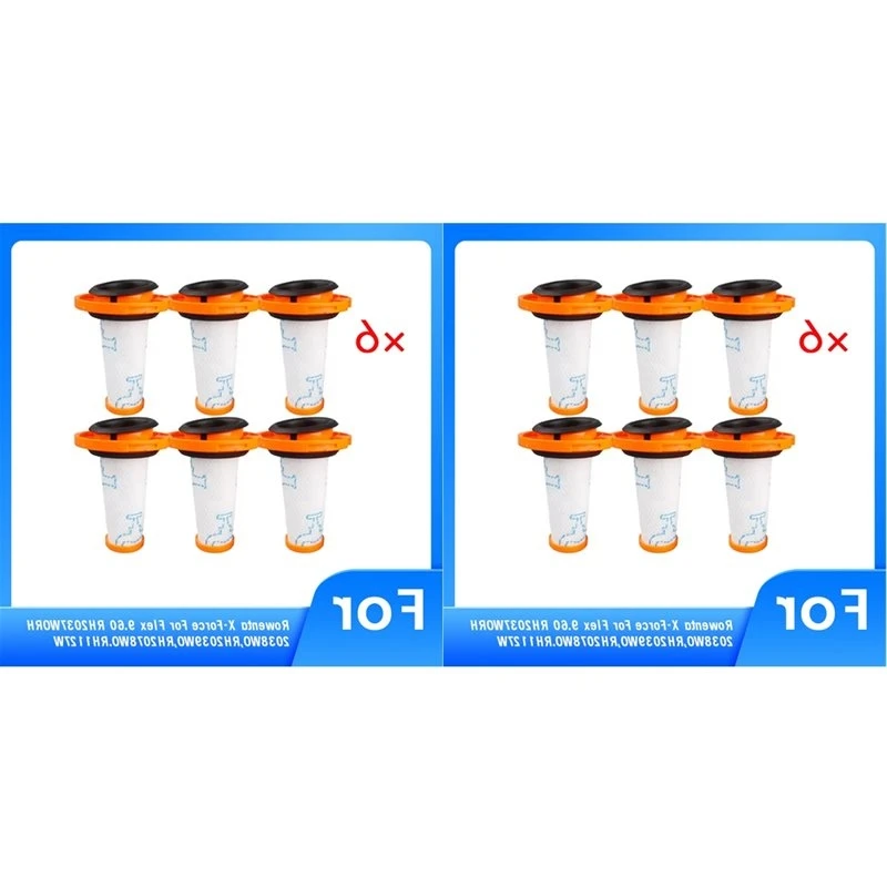 AD24 12 Pcs Pre Filters For Rowenta X-FORCE FLEX 9.60 Cordless Vacuum Cleaner Washable Reusable