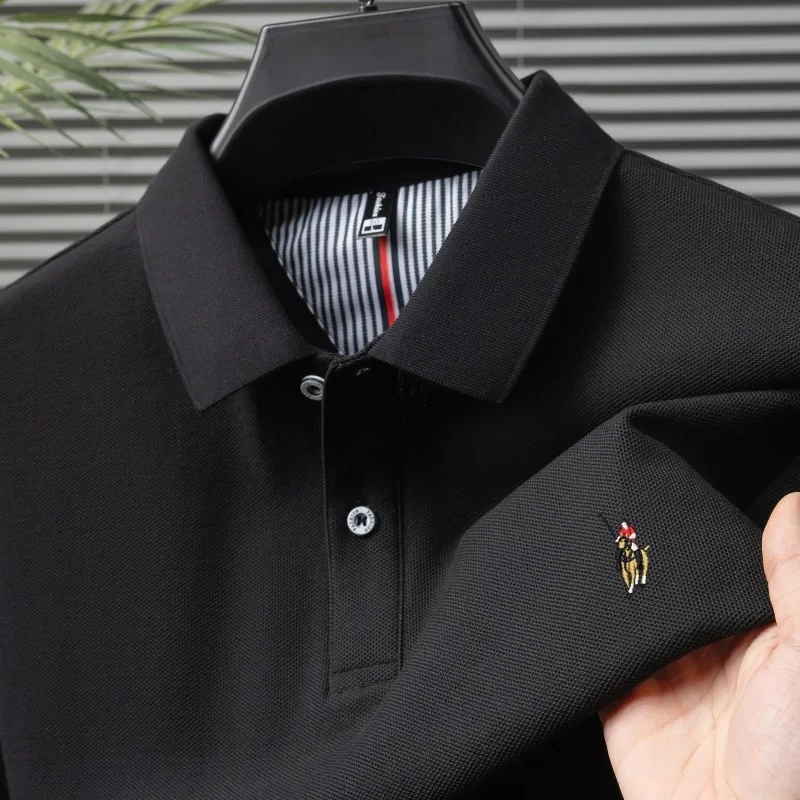 Men's Summer Pure Cotton Golf Polo Shirt Short Sleeve Custom Embroidered Premium Quality Casual Collared Tops