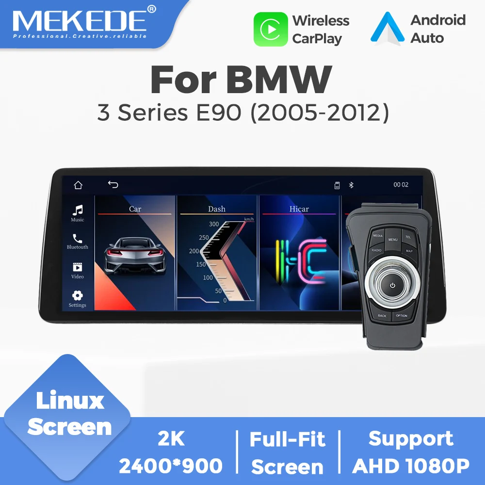 MEKEDE 10,25/12,3 Zoll ID8 Wireless CarPlay Android Auto Multimedia-Navigationssystem für BMW E90 E91 E92 E93 2005-2012 2400*900 Touchscreen 4K Video-Player Autoradio