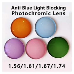 Woman Photochromic Lens 1.56/1.61/1.67/1.74 Anti-reflective Anti-ultraviolet Anti-scratch Chameleo Blue/Pink/Purple/Green 1 Pair