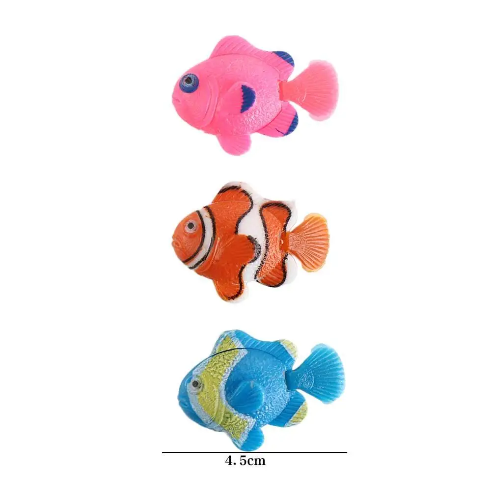 5pcs Decorative Artificial Clownfish Plastic Random Color Floating Fishes Simulation Simulation Ocean Tropical Fish Aquarium