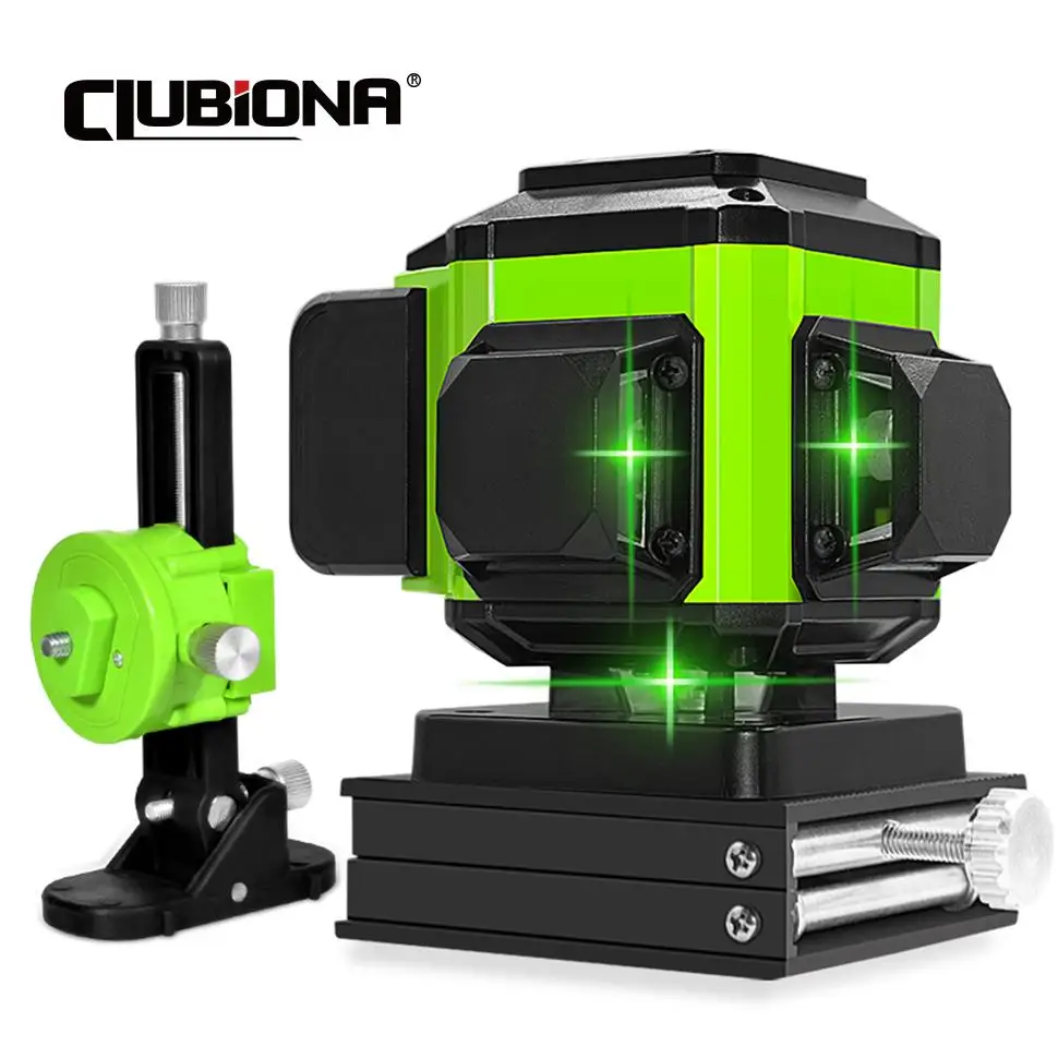 Clubiona 12 lines green Line Laser Level Work with Remote Control and Self-Leveling for Floor, Wall and Ceiling Laser Level