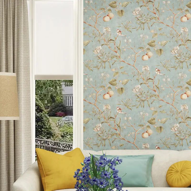 Home Decoration Living Room Bedroom Self Adhesive Thickening Wallpaper Non-woven Fabric Furniture Floral Peel and Stick Stickers