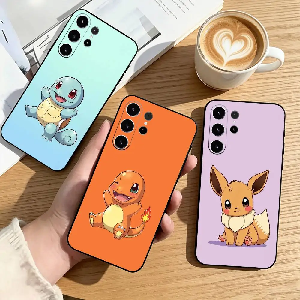 S-Pokemon Popular Classic  Phone Case For Samsung S25,S24,S21,S22,S23,S30,Ultra,S20,Plus,Fe,Soft Silicone Black