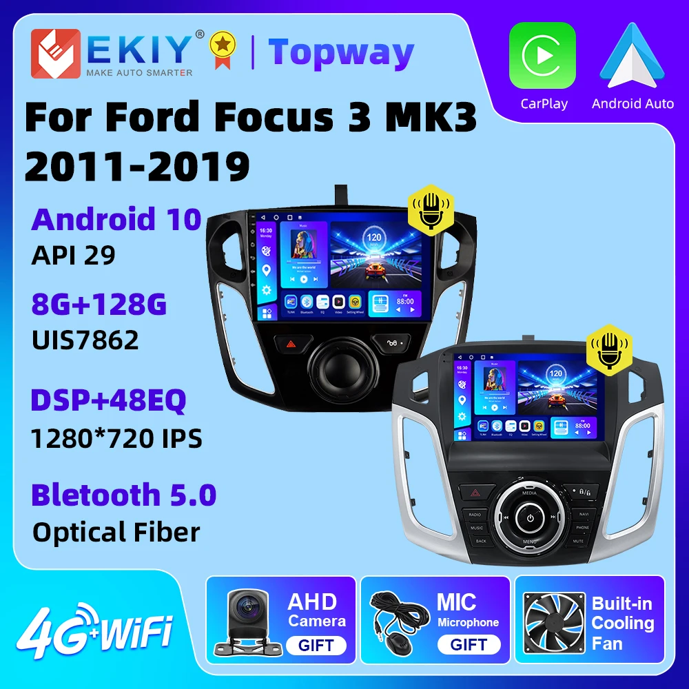 

EKIY Android 10 Auto Car Radio for Ford Focus 3 MK3 2011-2019 Autoradio Stereo GPS Navigation BT No 2din 2din Audio