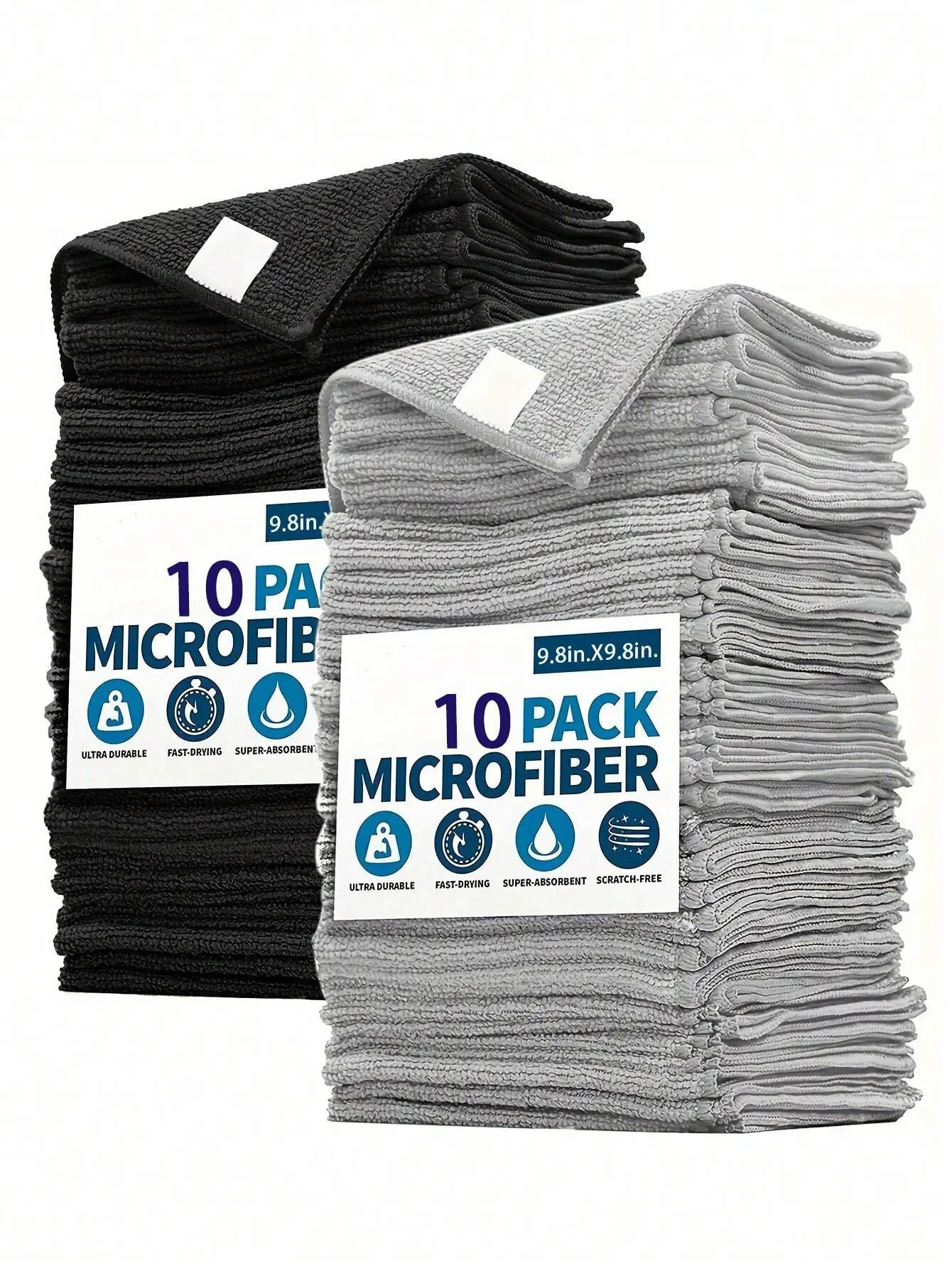 

10pcs Microfiber Light Gray Kitchen Towel Set, Highly Absorbent, Soft & Easy To Clean, Suitable For Cleaning Glass, Cooking Surfaces, Pots & Pans, Faucets, Appliances, Cars, Kitchen, Bathroom, Home