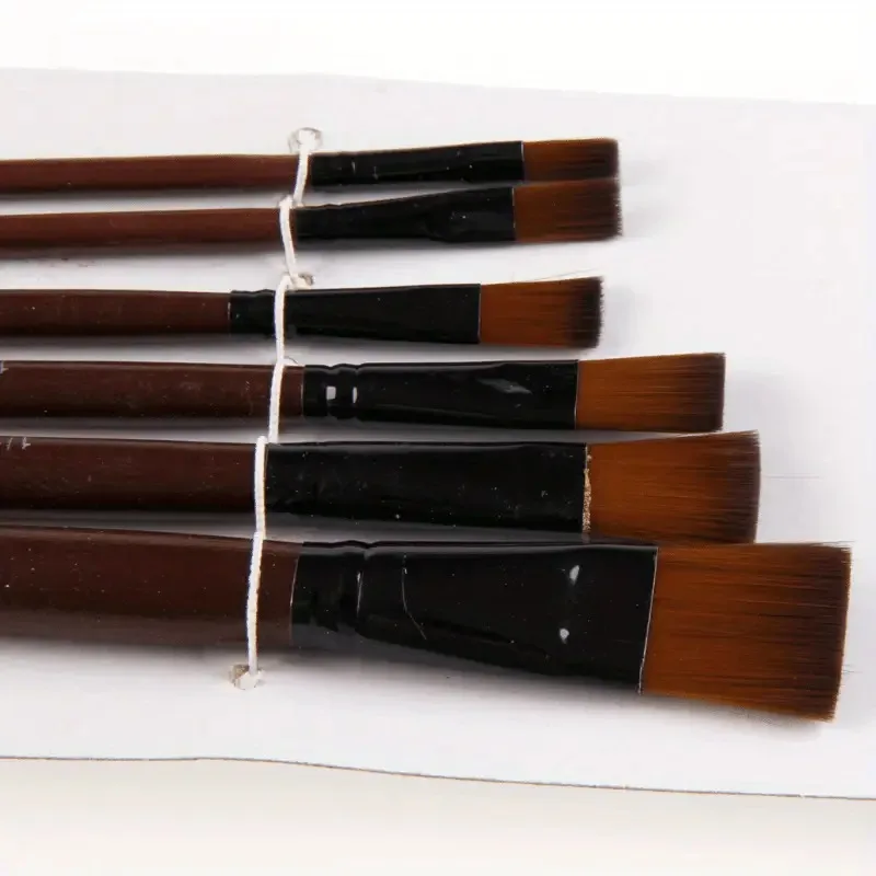 6-teiliges Nylon-Künstlerpinsel-Set – professionelles Set für Acryl-, Öl- und Aquarellmalerei, Kunstmalzubehör – Detail 9
