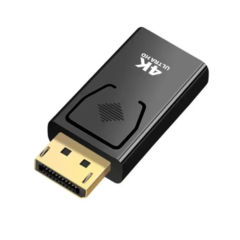 DisplayPort DP Macho para HDMI - Conversor de adaptador fêmea compatível para TV de computador, conector 4K, interruptor de plugue de áudio e vídeo, DP para