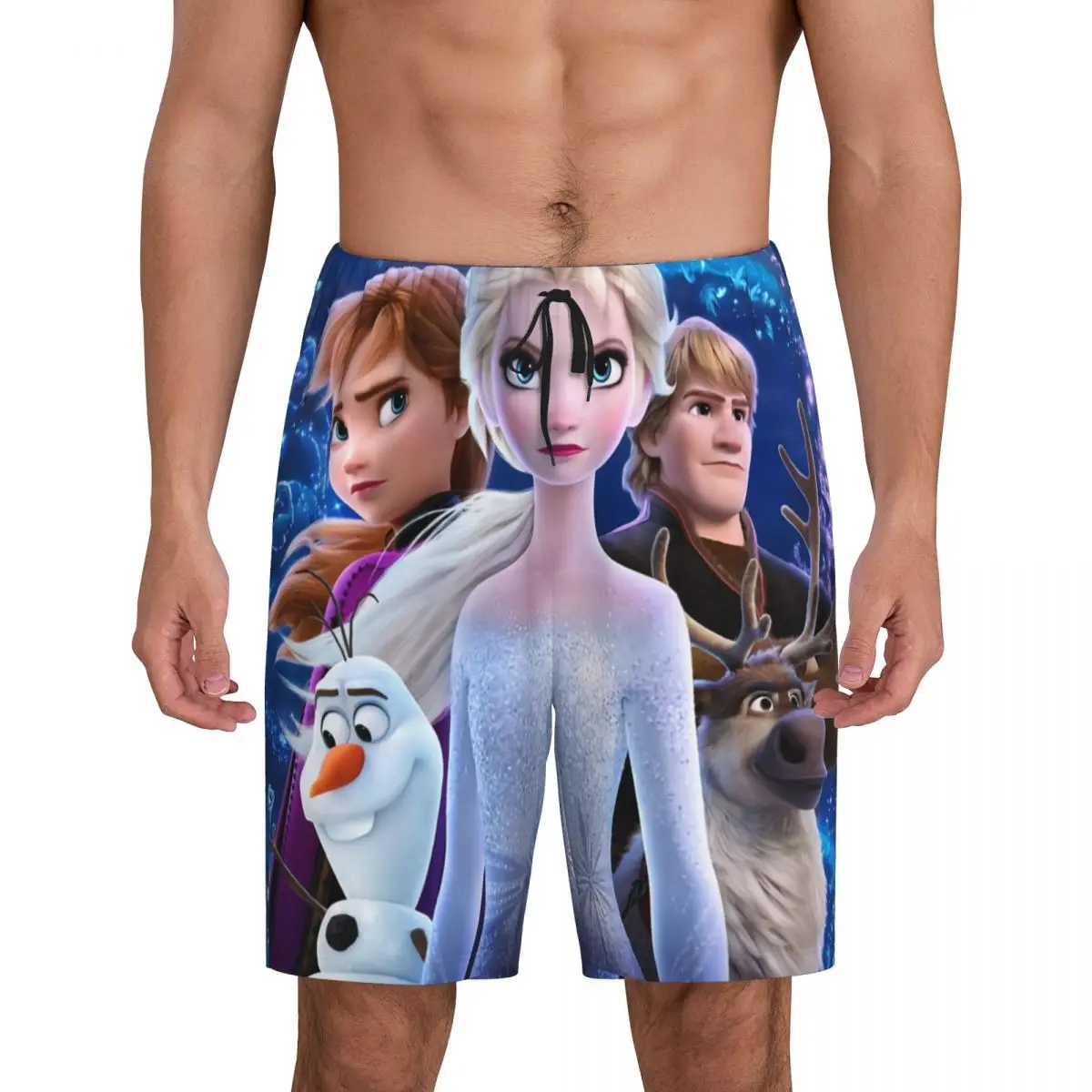 

Custom Animation Cartoon TV Movie Frozen Pajama Bottoms Men's Lounge Sleep Shorts Drawstring Sleepwear Pjs with Pockets