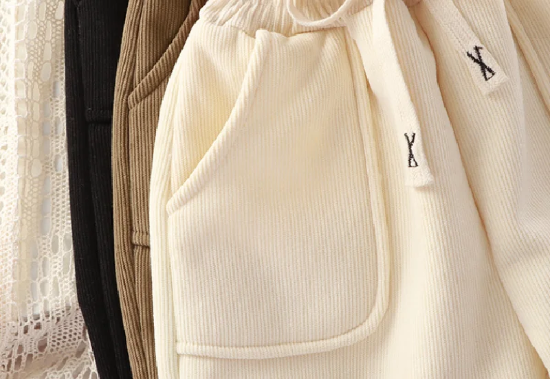 Kinderhosen mit Fleecefutter für Jungen und Mädchen, dicke, warme Samthose für Herbst und Winter, gefütterte Freizeithosen, Kinderkleidung 3-12 Jahre – Detail 8