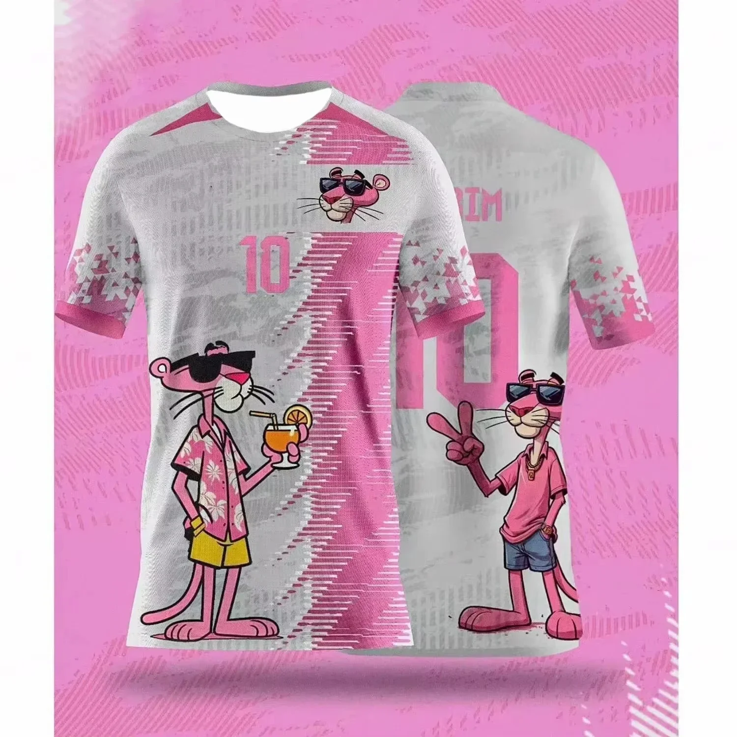 

Brand new Arriavl The Pink Panthers, summer football shirts, children's short-sleeved men's and women's T-shirts