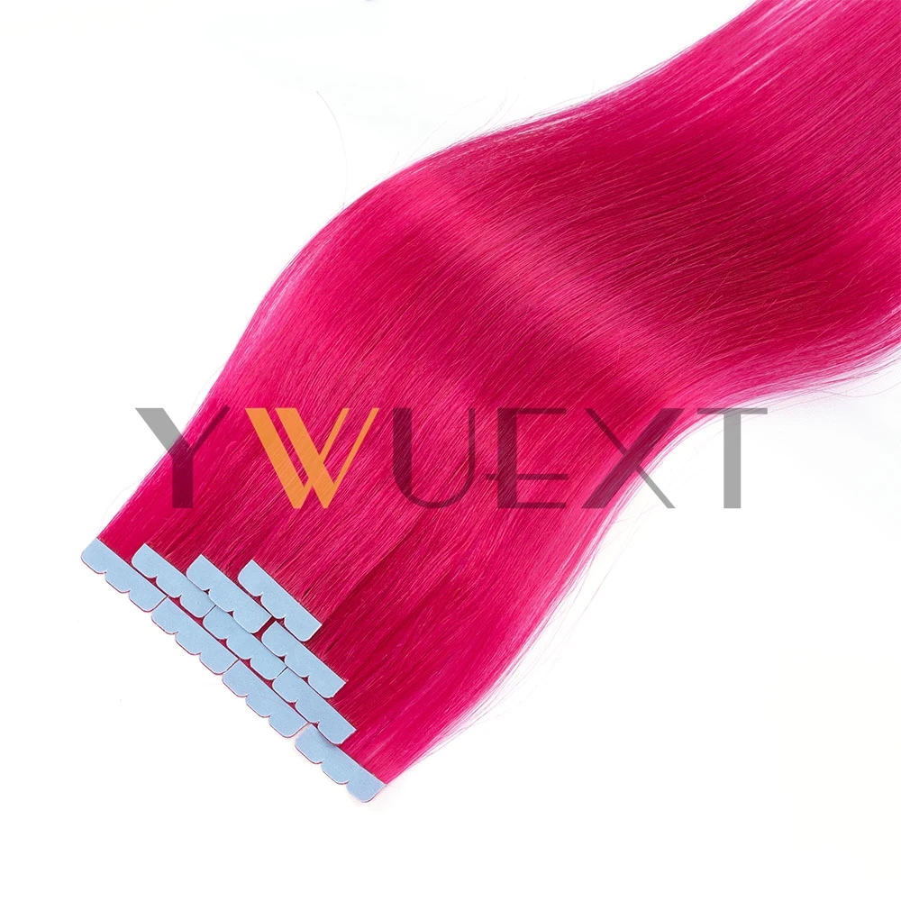 شريط صغير في الشعر البشري بألوان فاخرة 12-20 بوصة وصلات شعر شريطية طبيعية مستقيمة لتصفيفة الشعر في المخرج #2