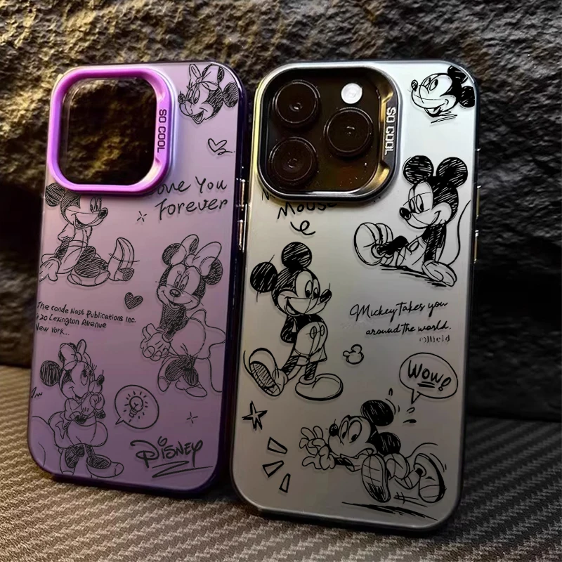 Disney Mickey Minnie Coppia Art Custodia rigida per Samsung Galaxy S23 S24 S25 S22 Ultra S21 Plus FE A56 A36 A26 5G A16 A06 4G Nota 20