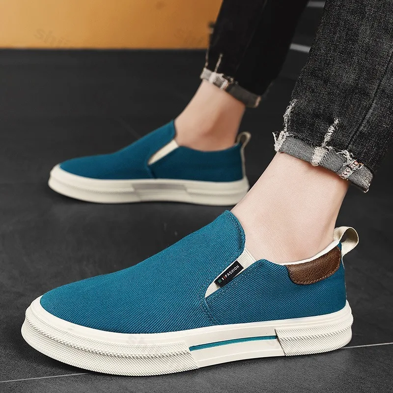 2025 Summer New Mesh Breathable Fashion Trend Casual Canvas Single Shoes for Men  Comfortable Versatile Low Top Slip on Sneakers