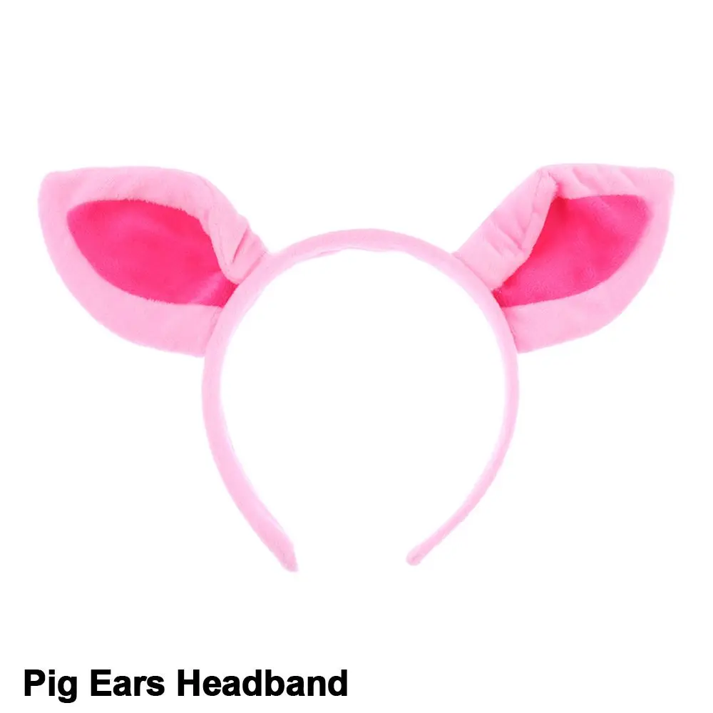 Funny Pig Ears Nose Tail Bow Tie Pink Pig Fancy Dress Costume Kit for Adults Kids Halloween Dress-up Play Costume Accessories