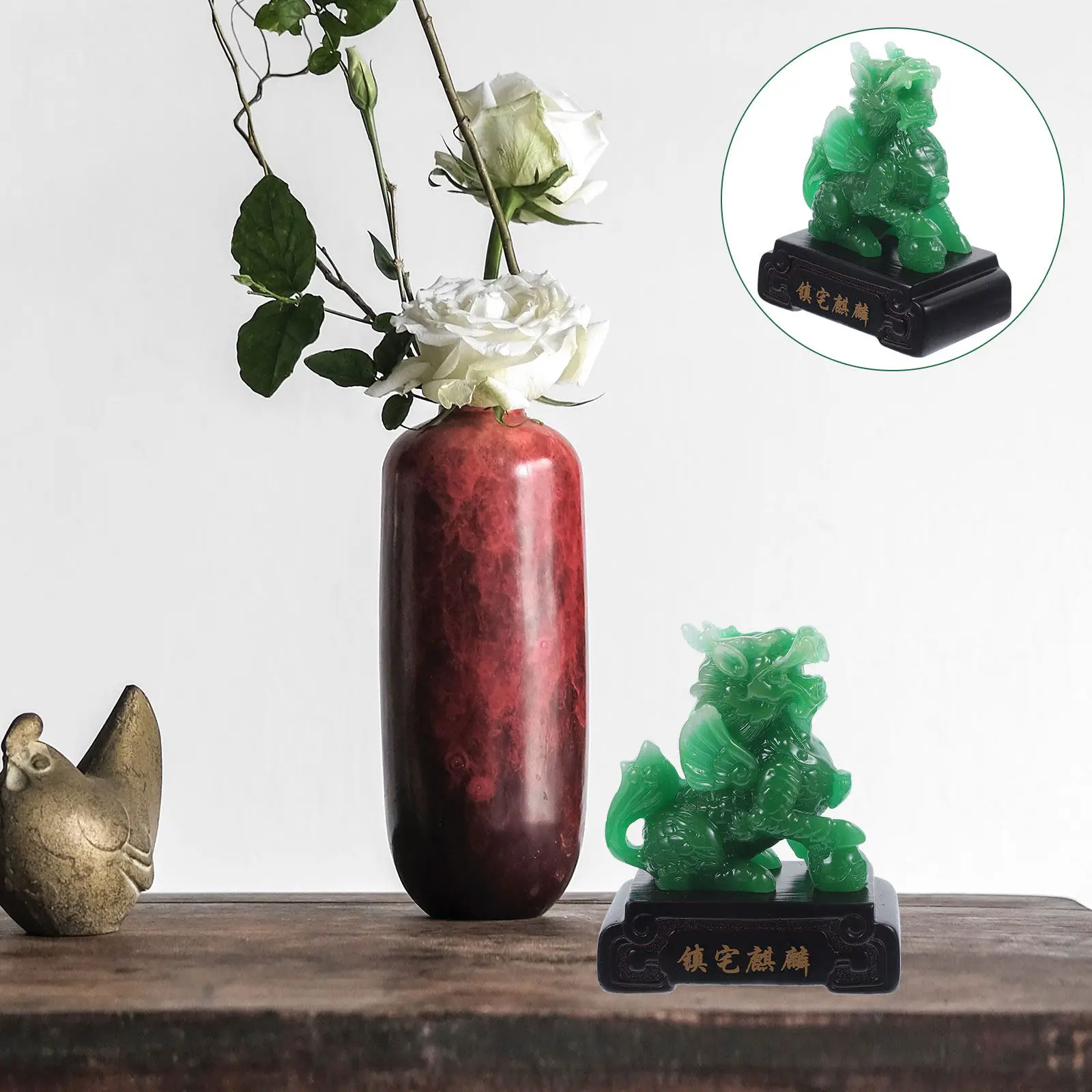 

Премиальная скульптура Киллина из смолы: милый зверь-талисман для декора рабочего стола и полок, китайский подарок для близких