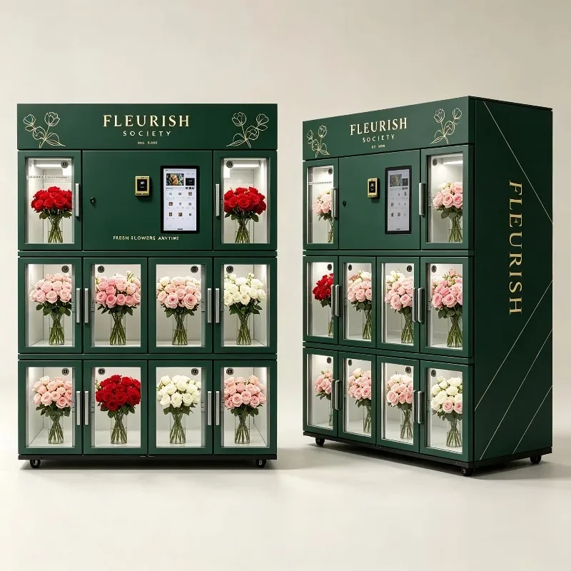 Factory Direct Stainless Steel Flower Vending Machine Adjustable Lockers Anti-Fog Heated CE Customizable Cloud-Based Hot
