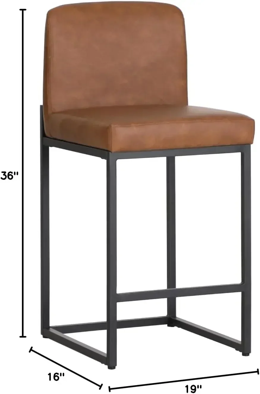 PHI irus LA-Tabouret de bar en cuir PU avec dossier, chaise de cuisine moderne, 4 comptoir recommandés, 24 en effet