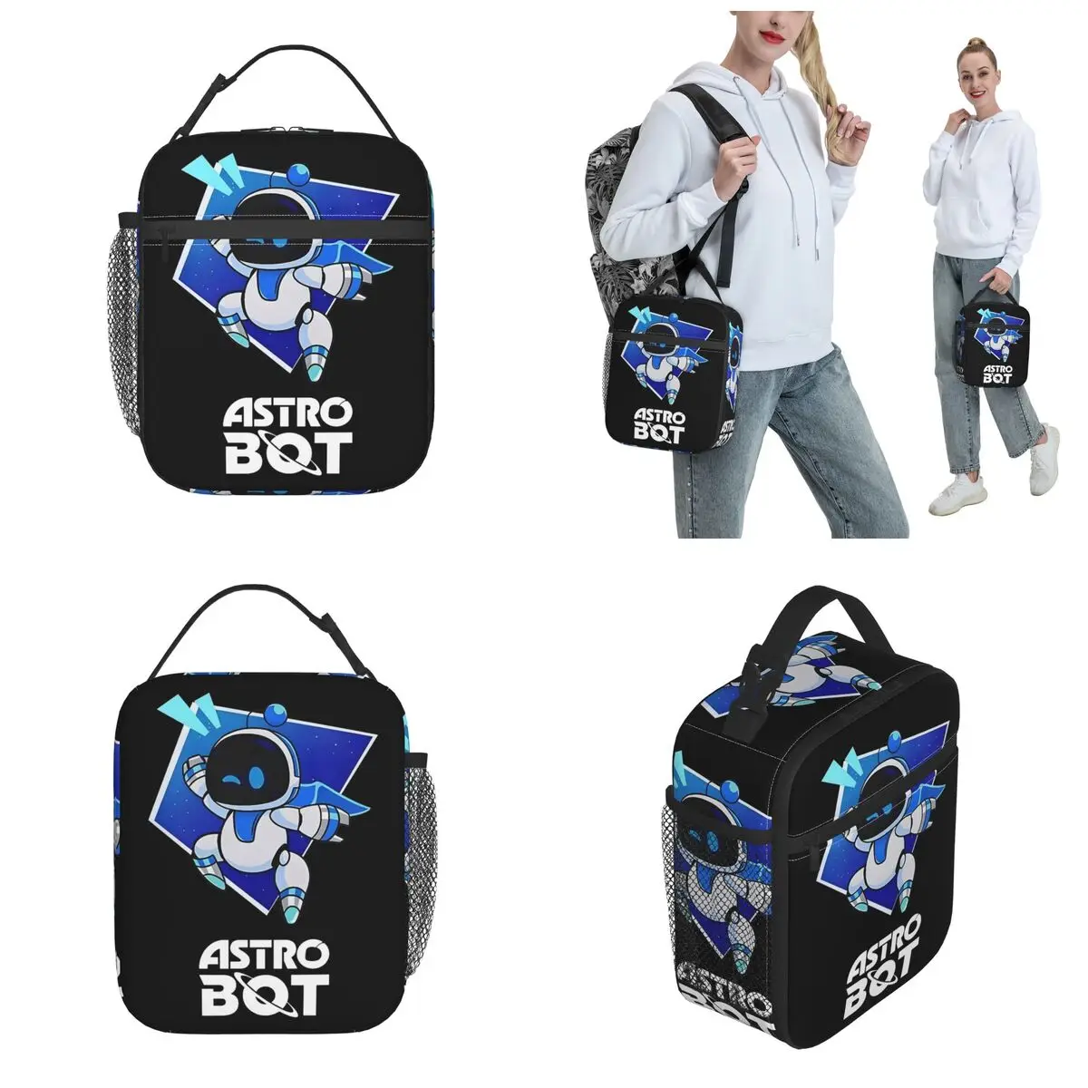 Saco de almoço isolado astrobot padrão astros acessórios do jogo caixa de armazenamento de alimentos ins na moda refrigerador térmico bento caixa para a escola