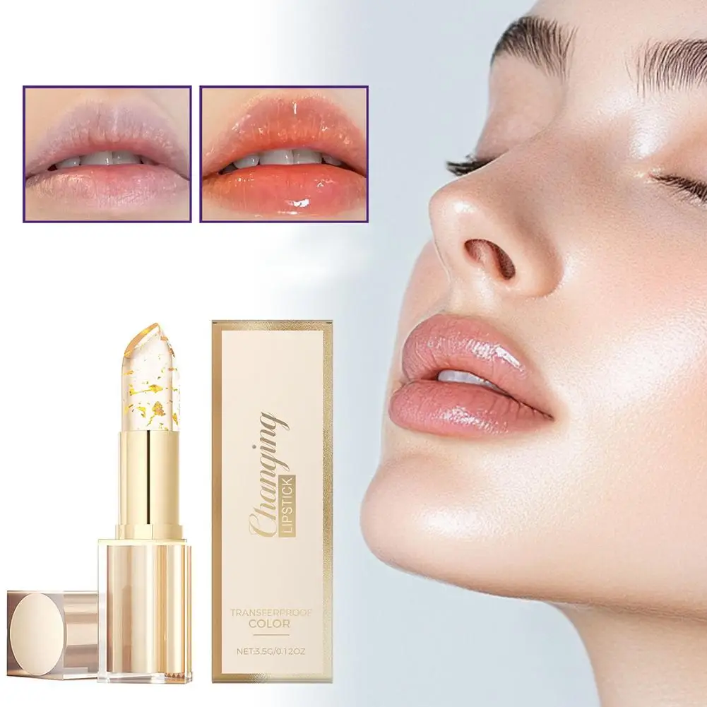 Color Changing Lip Balm Lightweight Moisturizing Non-Greasy Lip Treatment with Gold Flecks Personalized Shine and Comfort