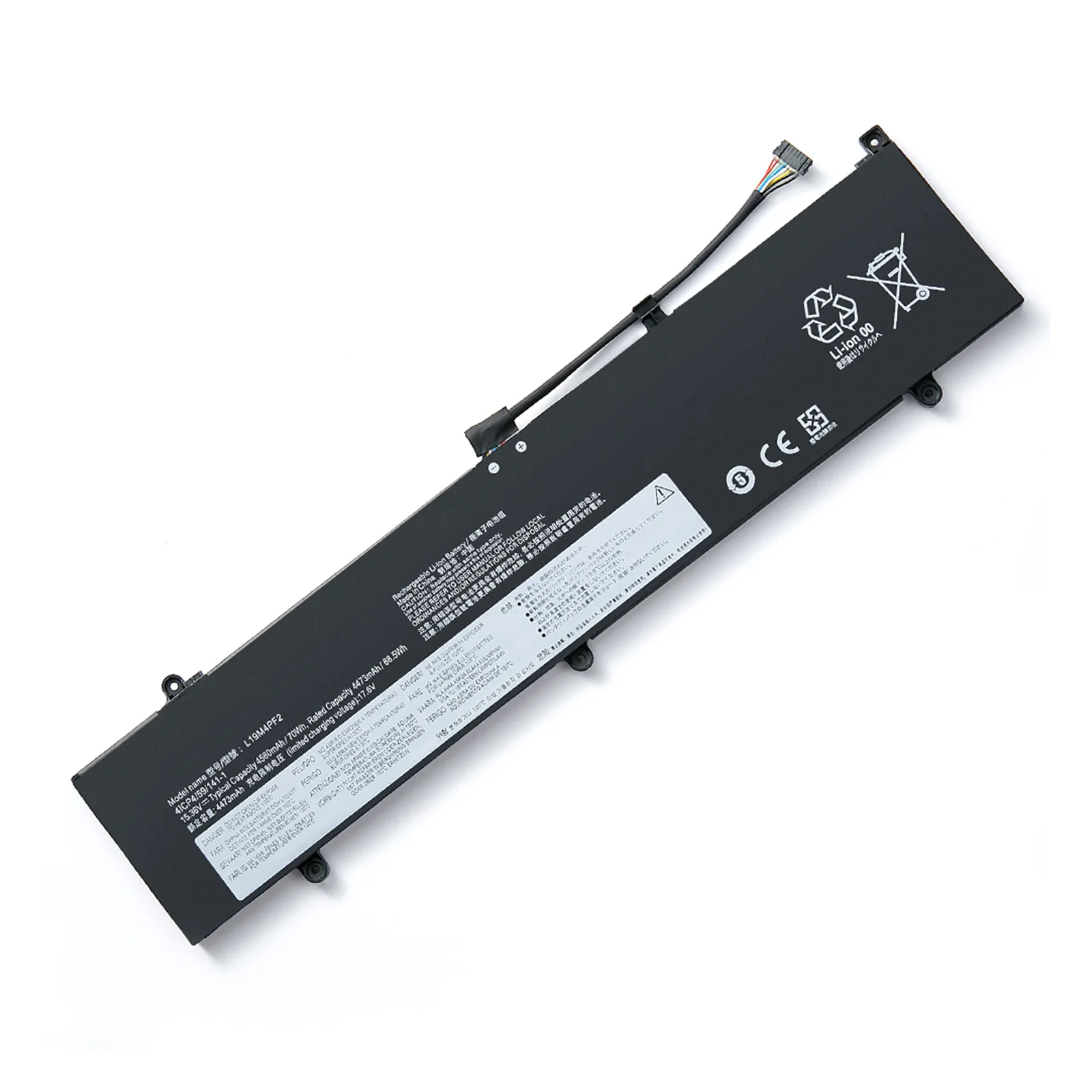 Bateria do portátil BVBH para Lenovo Yoga Series, L19C4PF2, 5B10X18187, L19M4PF2, SB10X1818189, SB10X18190, SB10X18190, 70Wh, 4560mAh, 7-15IMH05, S750-15 Series