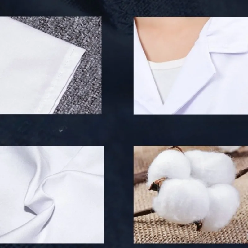 เสื้อกาวน์สำหรับนักศึกษา |   ชุดแพทย์แขนยาว/แขนสั้นแบบยูนิเซ็กซ์สำหรับวิทยาศาสตร์เคมีและการแพทย์